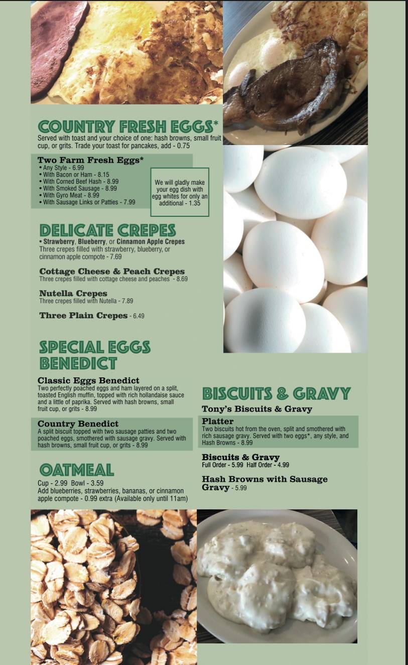 Tonys Cafe Family Restaurant | restaurant | 10600 E 96th St, Fishers, IN 46037, USA | 3177314512 OR +1 317-731-4512