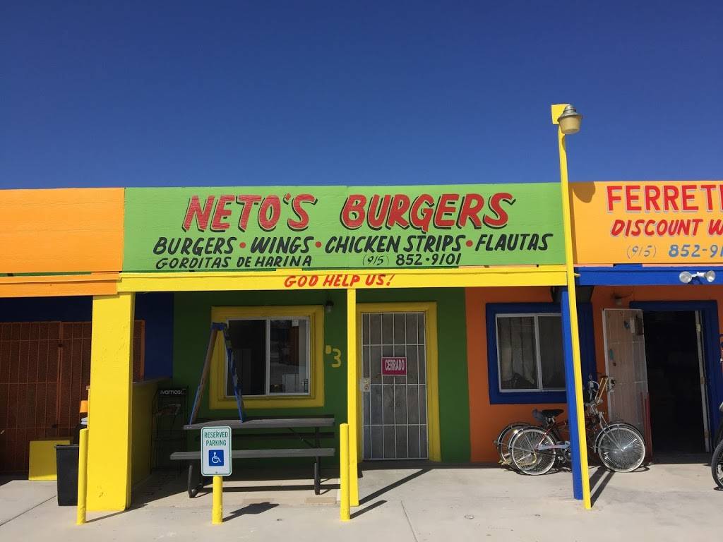 Netos burgers | restaurant | 14417 Rudi Kuefner Dr, El Paso, TX 79928, USA | 9158529101 OR +1 915-852-9101
