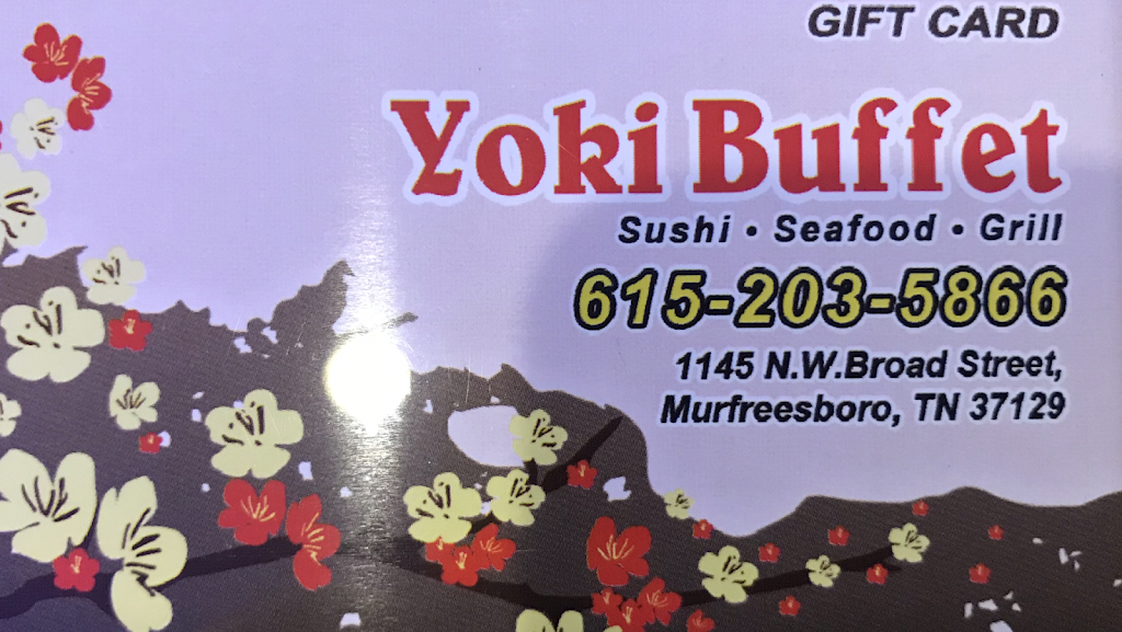 Yoki Buffet | restaurant | 1145 NW Broad St, Murfreesboro, TN 37129, USA | 6152035866 OR +1 615-203-5866