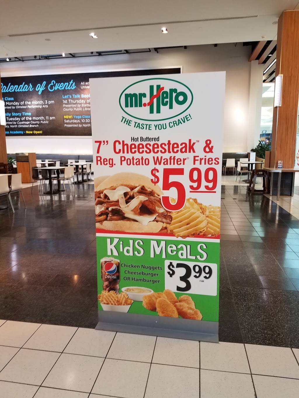 Mr. Hero | meal takeaway | 4954 Great Northern Mall, North Olmsted, OH 44070, USA | 4403857991 OR +1 440-385-7991