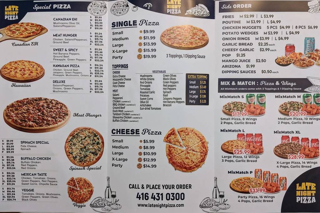 Late Night Pizza | restaurant | 561 Markham Rd, Scarborough, ON M1H 2A3, Canada | 4164310300 OR +1 416-431-0300