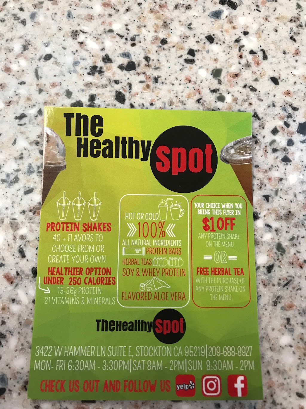 The Healthy Spot | restaurant | 3422 W Hammer Ln e, Stockton, CA 95219, USA | 2094513940 OR +1 209-451-3940