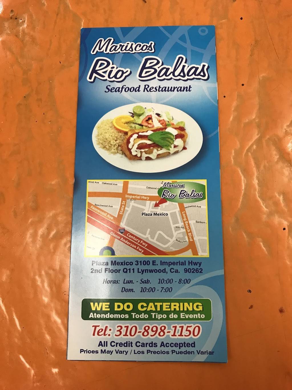Marisco Rio Balsas | restaurant | 3100 E Imperial Hwy # Q11, Lynwood, CA 90262, USA | 3108981150 OR +1 310-898-1150