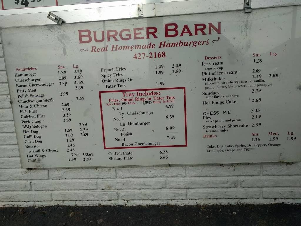 Burger Barn | restaurant | 123 Lexington Ave, Jackson, TN 38301, USA | 7314272168 OR +1 731-427-2168