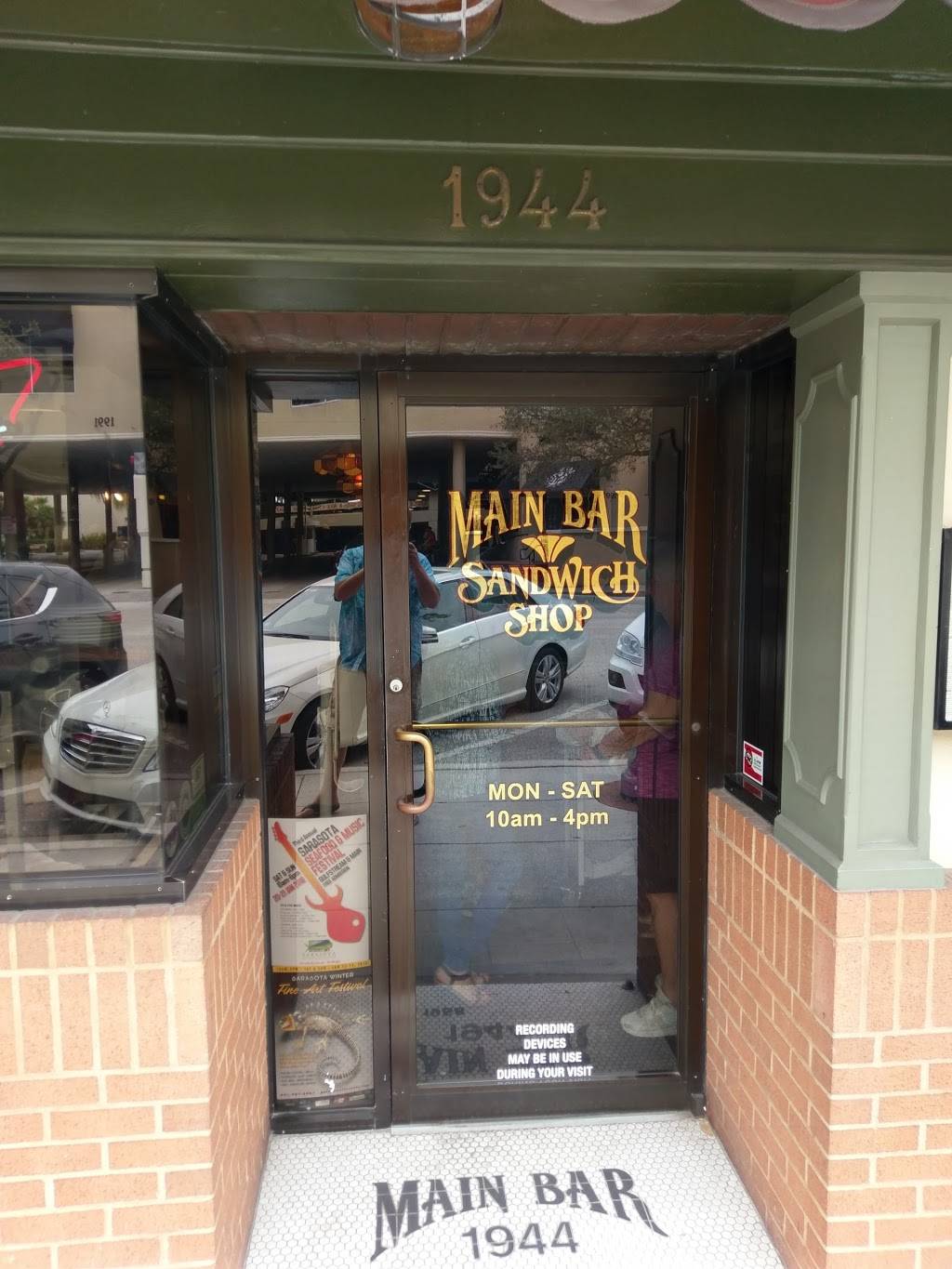 Main Bar Sandwich Shop | restaurant | 1944 Main St, Sarasota, FL 34236, USA | 9419558733 OR +1 941-955-8733