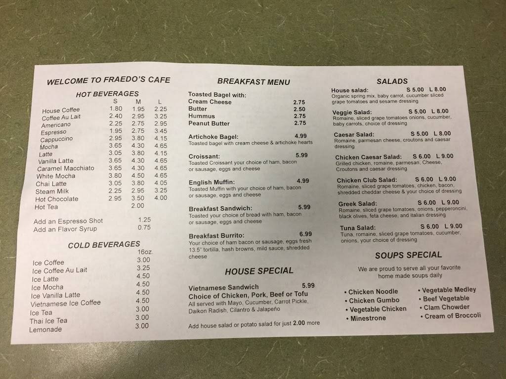 Fraedos Cafe | restaurant | 1646 N California Blvd #110, Walnut Creek, CA 94596, USA | 9259449944 OR +1 925-944-9944