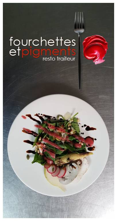 Fourchettes et Pigments – Resto - traiteur | restaurant | 22 du, Rue du Marché, Salaberry-de-Valleyfield, QC J6T 1P2, Canada | 4503774987 OR +1 450-377-4987