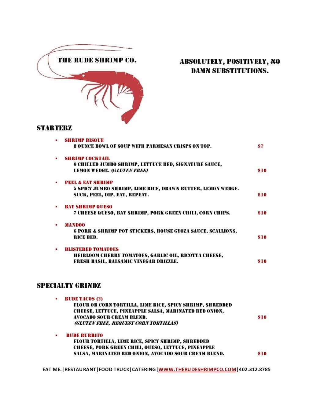 THE RUDE SHRIMP CO. | restaurant | 800 N Front St Suite 9, Waterloo, NE 68069, USA | 4023128785 OR +1 402-312-8785