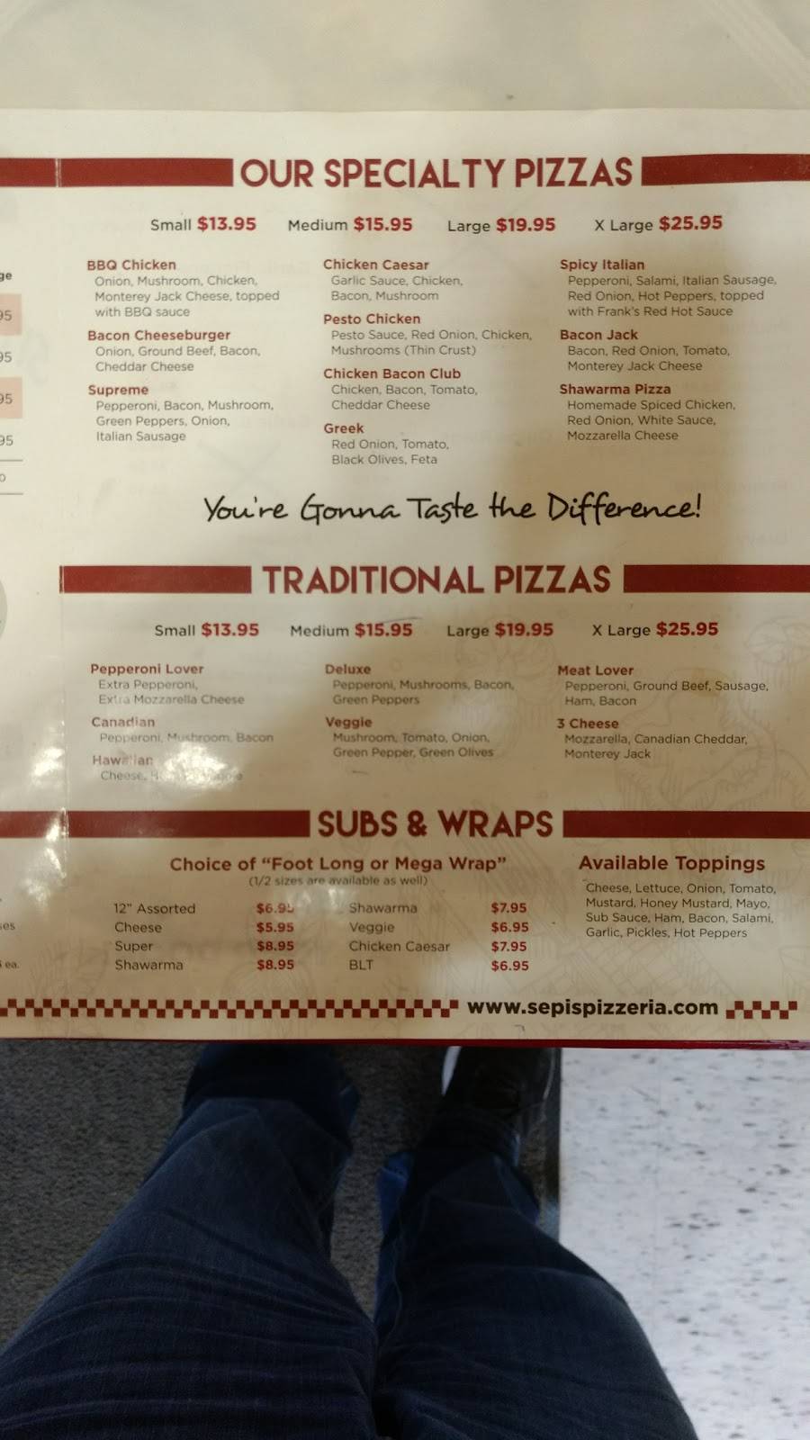 Sepis Pizzeria | restaurant | 2344 Courtright Line, Brigden, ON N0N 1B0, Canada | 5198641111 OR +1 519-864-1111