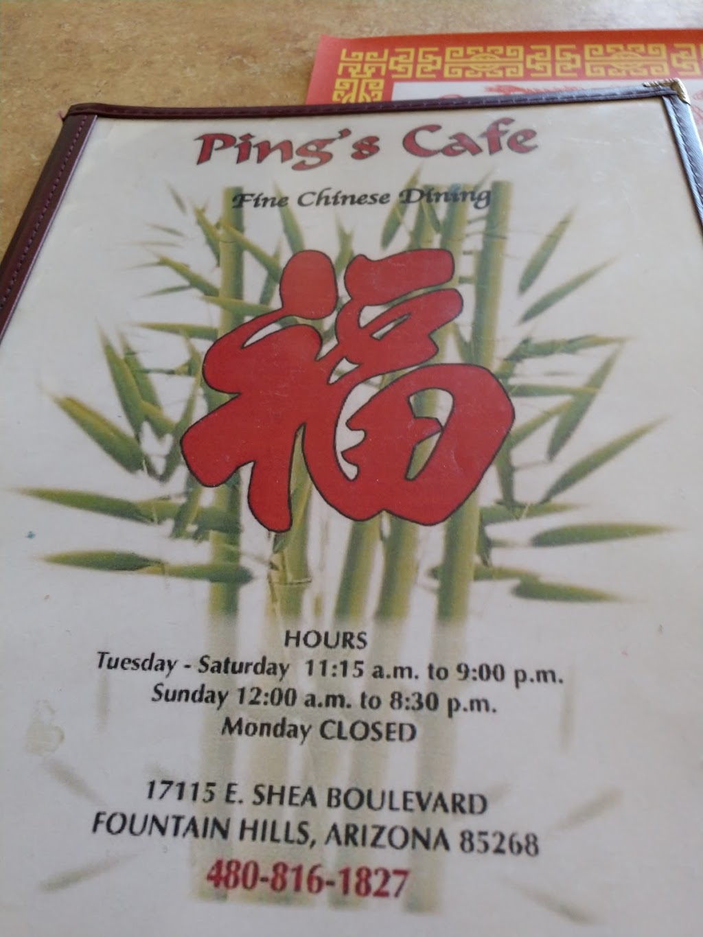 Pings Cafe | restaurant | 17115 E Shea Blvd Ste 100, Fountain Hills, AZ 85268, USA | 4808161827 OR +1 480-816-1827