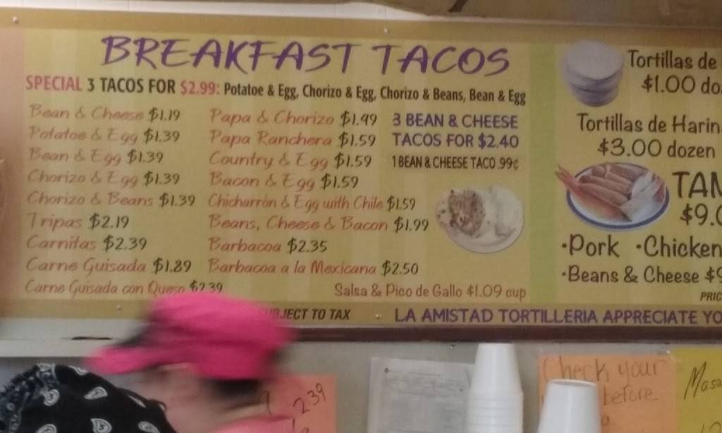 La Amistad Tortilleria | restaurant | 2754 Culebra Rd, San Antonio, TX 78228, USA | 2104350561 OR +1 210-435-0561