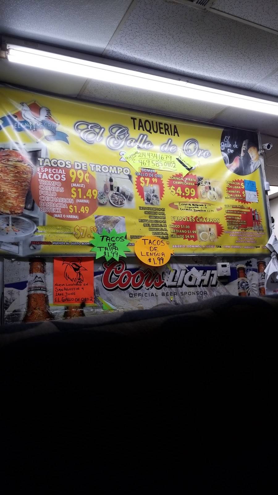 El Gallo De Oro | restaurant | 11805 Lake June Rd, Balch Springs, TX 75180, USA | 2144341679 OR +1 214-434-1679