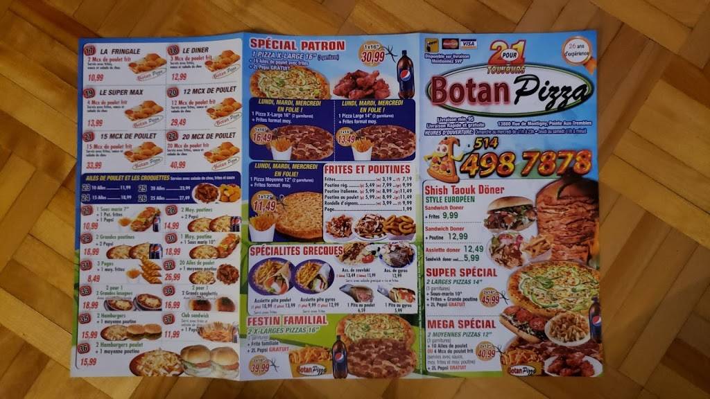 Botan Pizza | restaurant | 13880 Rue de Montigny, Montréal, QC H1A 3V3, Canada | 5144987878 OR +1 514-498-7878