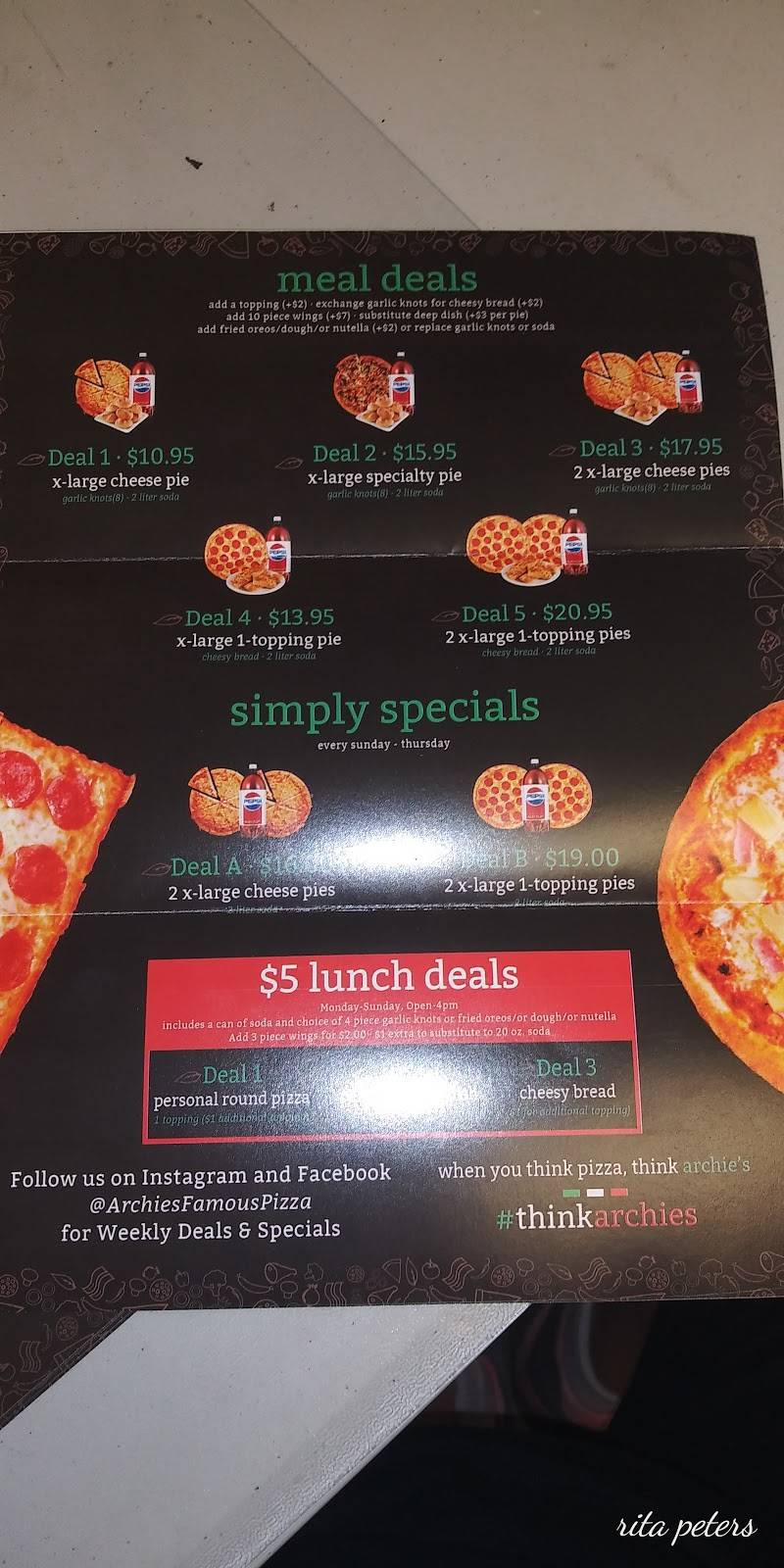 Archie’s Famous Pizza | restaurant | 2236 Forest Ave, Staten Island, NY 10303, USA | 7187273737 OR +1 718-727-3737