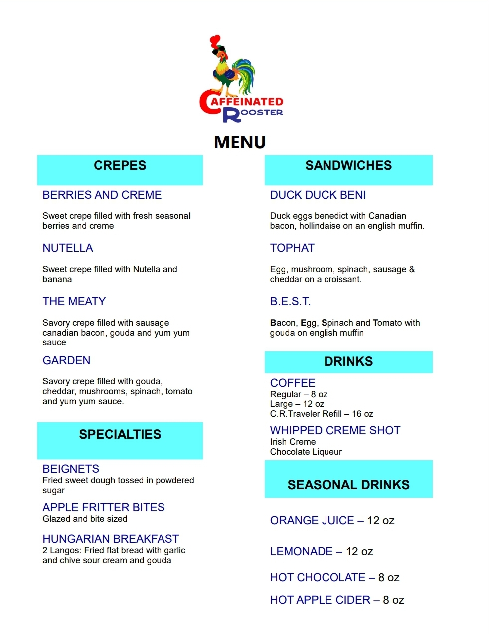 Caffeinated Rooster | restaurant | 1339 21st St W, Hastings, MN 55033, USA | 6124619237 OR +1 612-461-9237