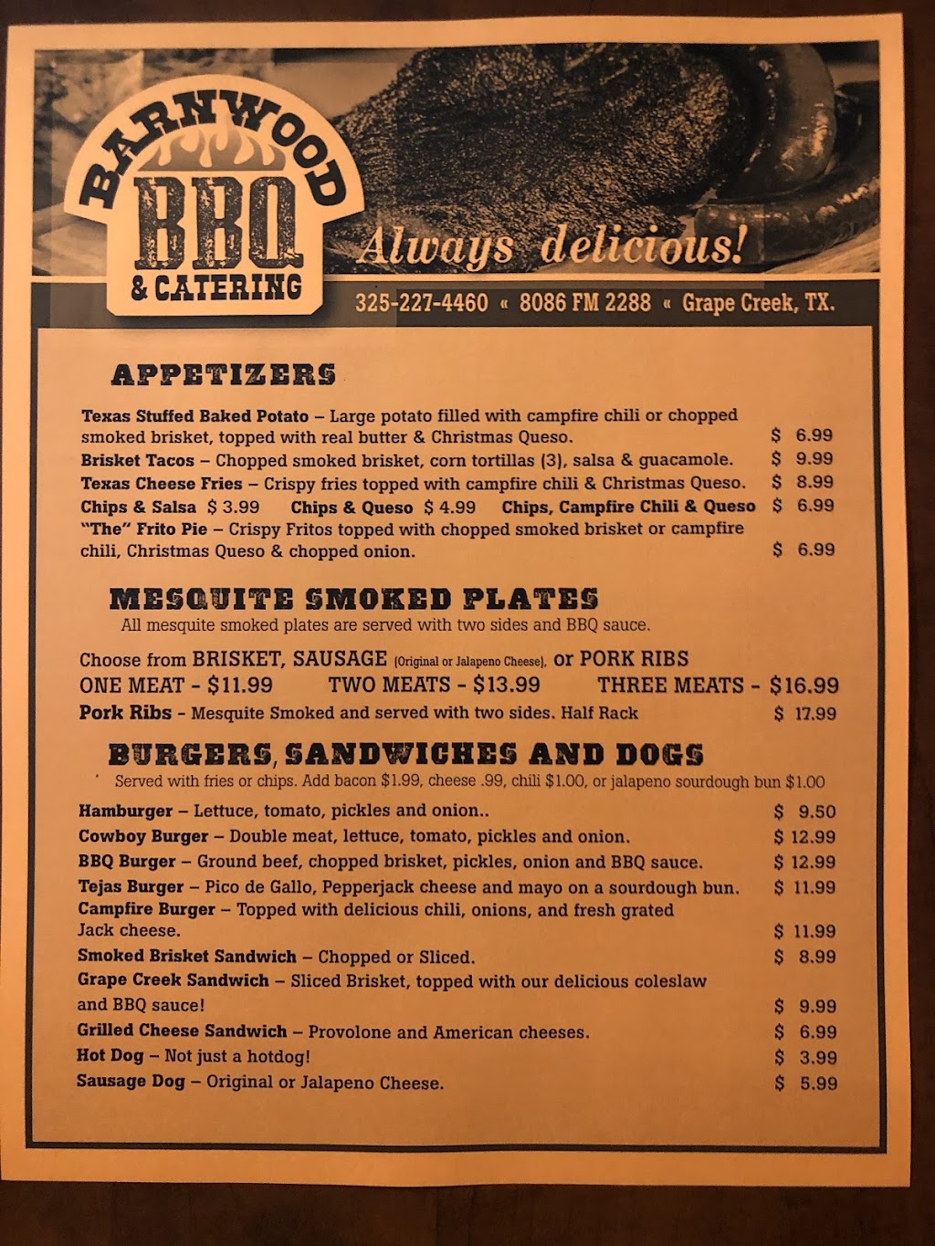 Barnwood BBQ and Catering | restaurant | 8086 FM 2288, San Angelo, TX 76901, USA | 3252274460 OR +1 325-227-4460