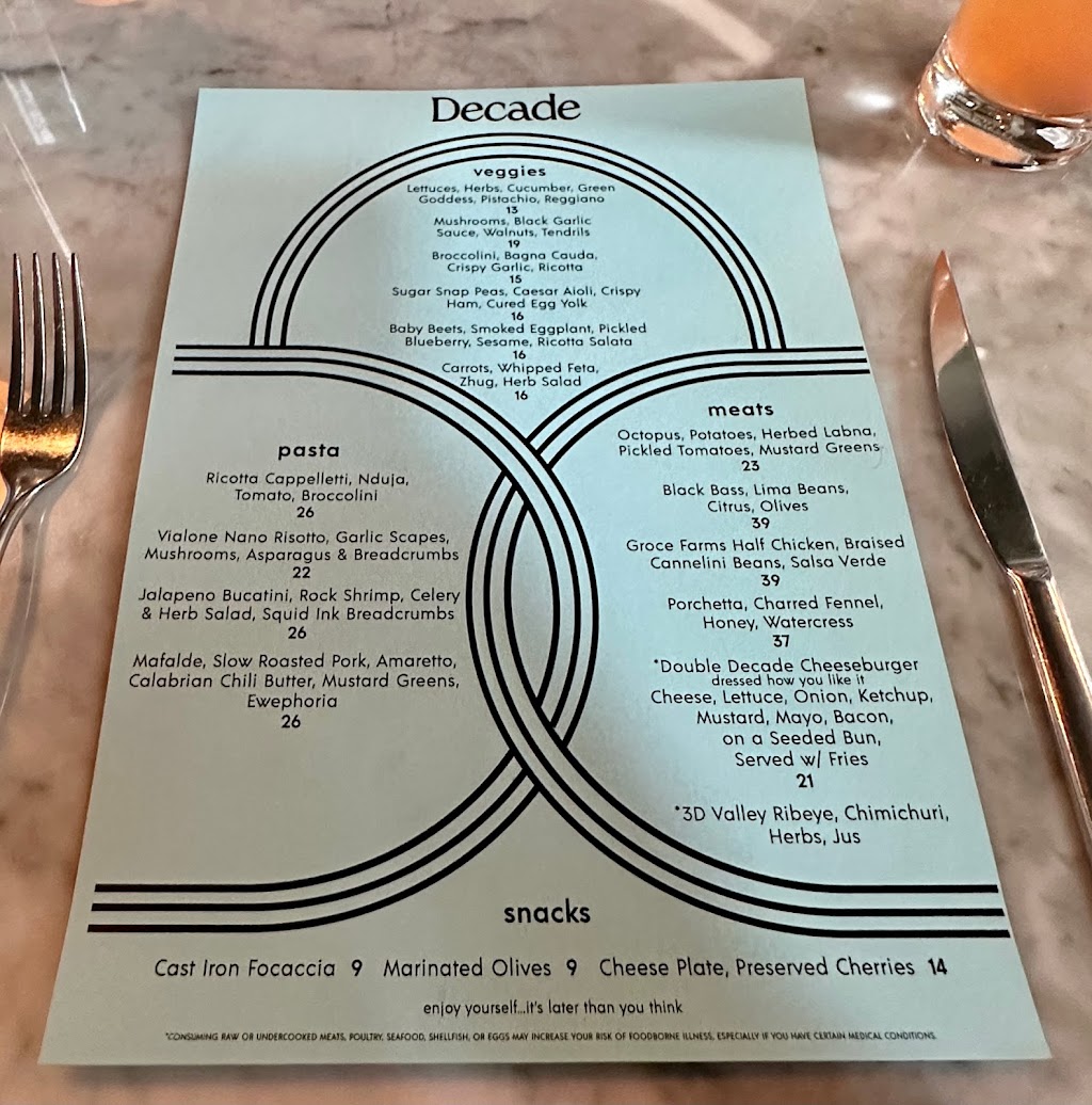 Decade | restaurant | 1076 E Washington St, Louisville, KY 40206, USA | 5027490110 OR +1 502-749-0110