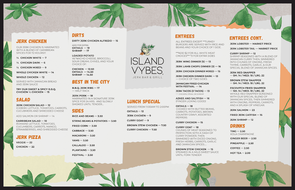 Island Vybes Jerk Bar & Grill | restaurant | 1413 W 127th St, Calumet Park, IL 60827, USA | 7088979155 OR +1 708-897-9155