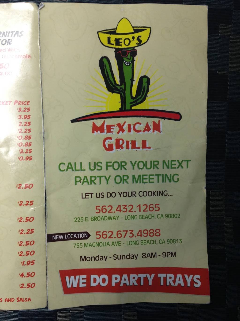 Leos Mexican Grill | restaurant | 755 Magnolia Ave, Long Beach, CA 90813, USA | 5626764053 OR +1 562-676-4053