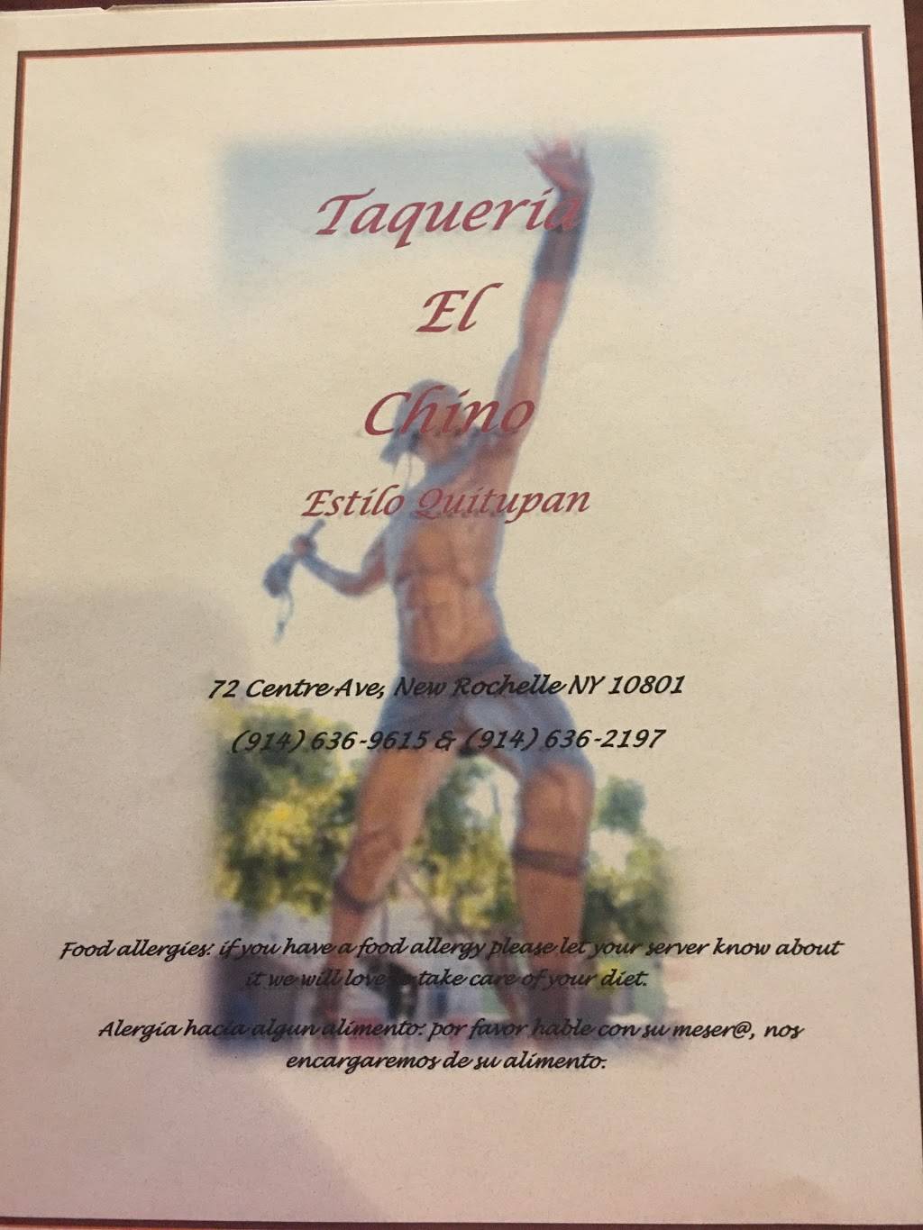 Taqueria El Chino | restaurant | 72 Centre Ave, New Rochelle, NY 10801, USA | 9146362197 OR +1 914-636-2197