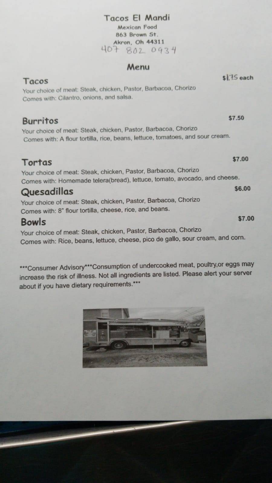 Tacos El Mandi | restaurant | 863 Brown St, Akron, OH 44311, USA | 4078020934 OR +1 407-802-0934