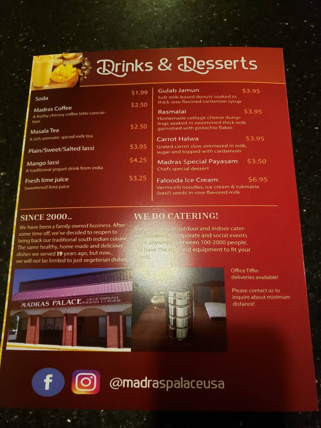 Madras Palace Indian Cuisine | restaurant | 74 Bureau Dr, Gaithersburg, MD 20878, USA | 2409127389 OR +1 240-912-7389