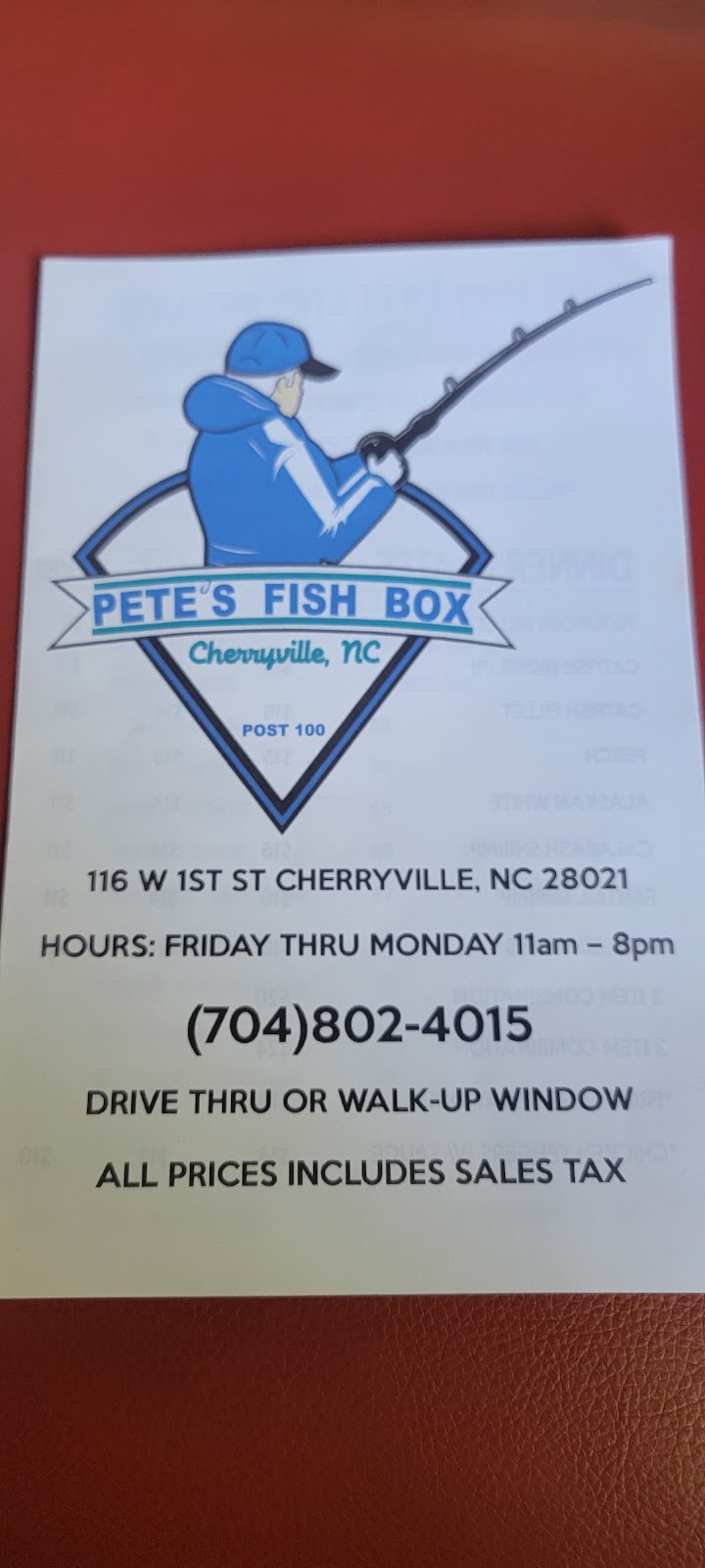 Petes Fish Box | meal takeaway | 116 W 1st St, Cherryville, NC 28021, USA | 7048024015 OR +1 704-802-4015