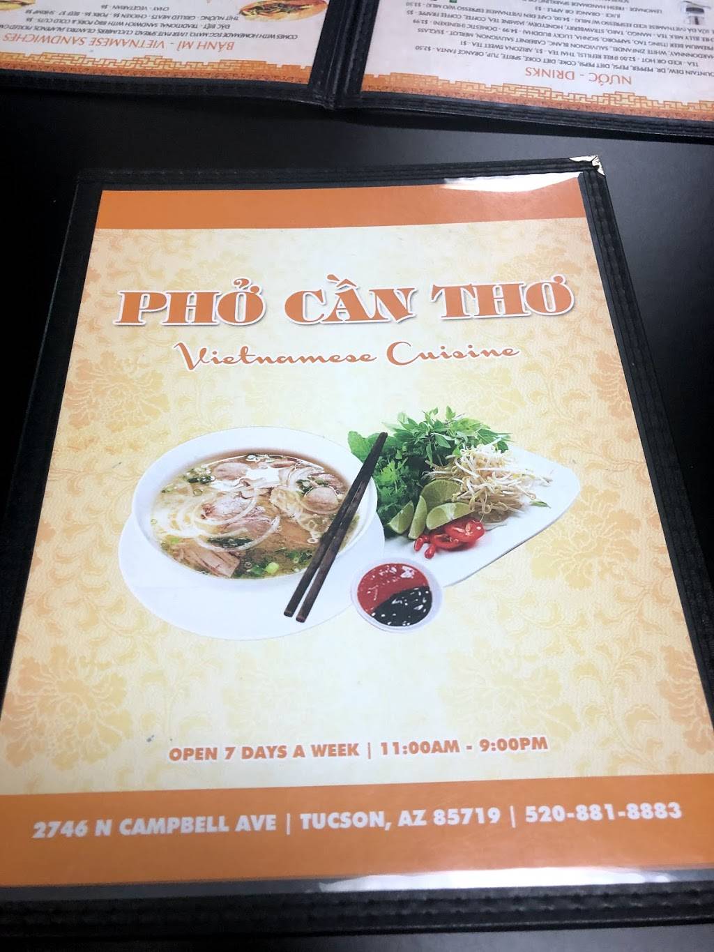 Pho Can Tho Vietnamese Cuisine | restaurant | 2746 N Campbell Ave, Tucson, AZ 85719, USA | 5208496317 OR +1 520-849-6317