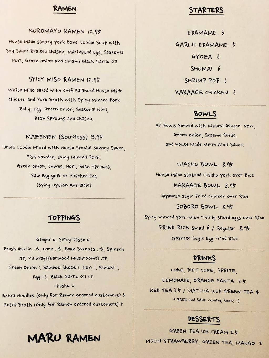 Maru Ramen | restaurant | 9035 Reseda Blvd, Northridge, CA 91324, USA | 8188186350 OR +1 818-818-6350