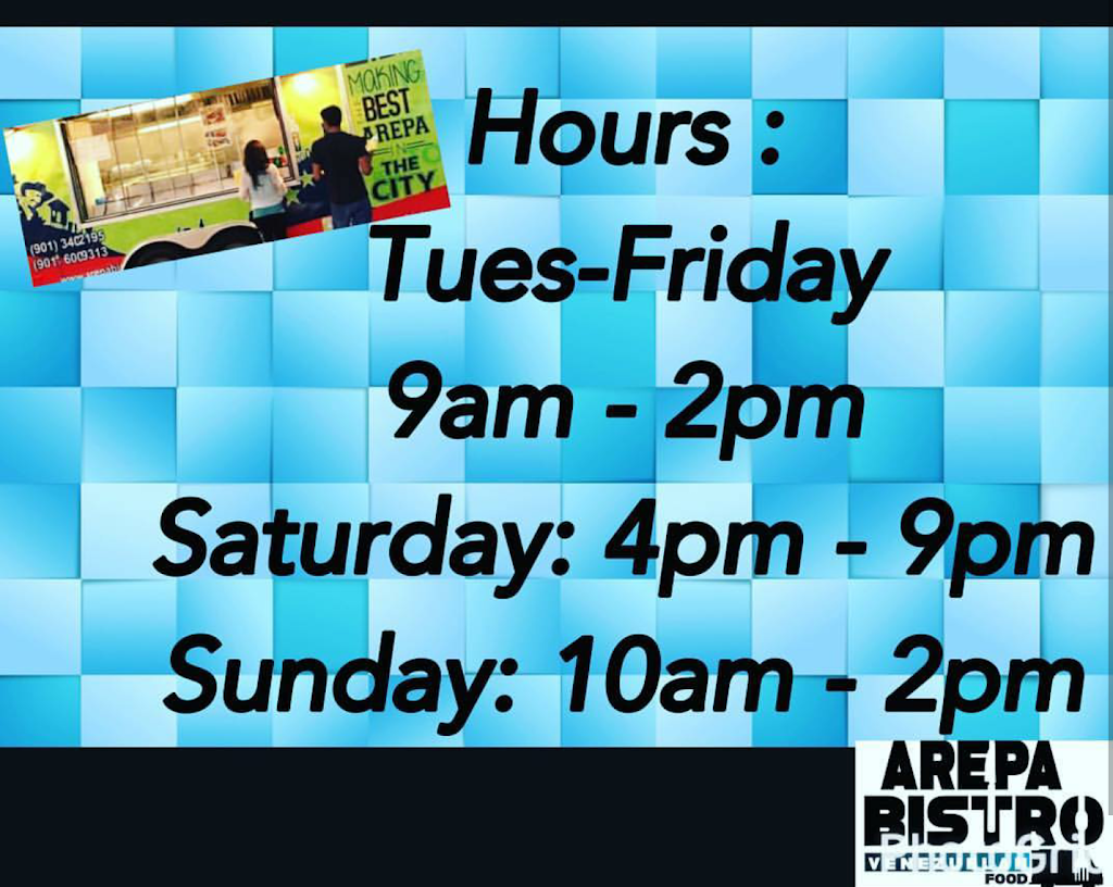 Arepa Bistro | restaurant | 4491 Poplar Ave, Memphis, TN 38117, USA | 9013402195 OR +1 901-340-2195