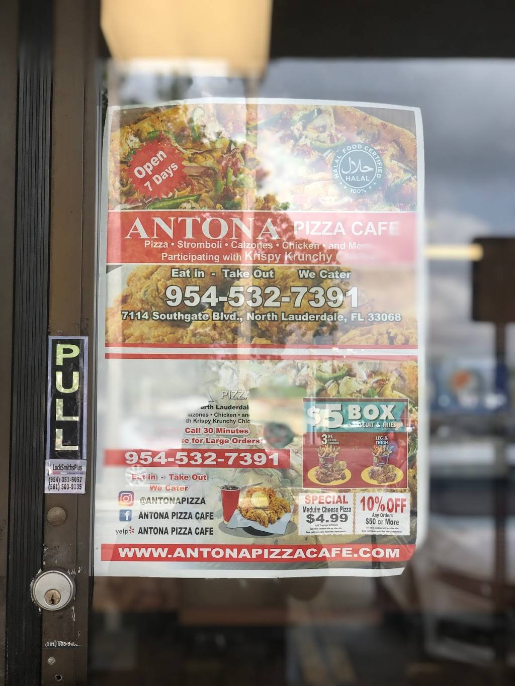 Antona Pizza Cafe: Krispy Krunchy Chicken | restaurant | 7114 Southgate Blvd, Pompano Beach, FL 33068, USA | 9545327391 OR +1 954-532-7391