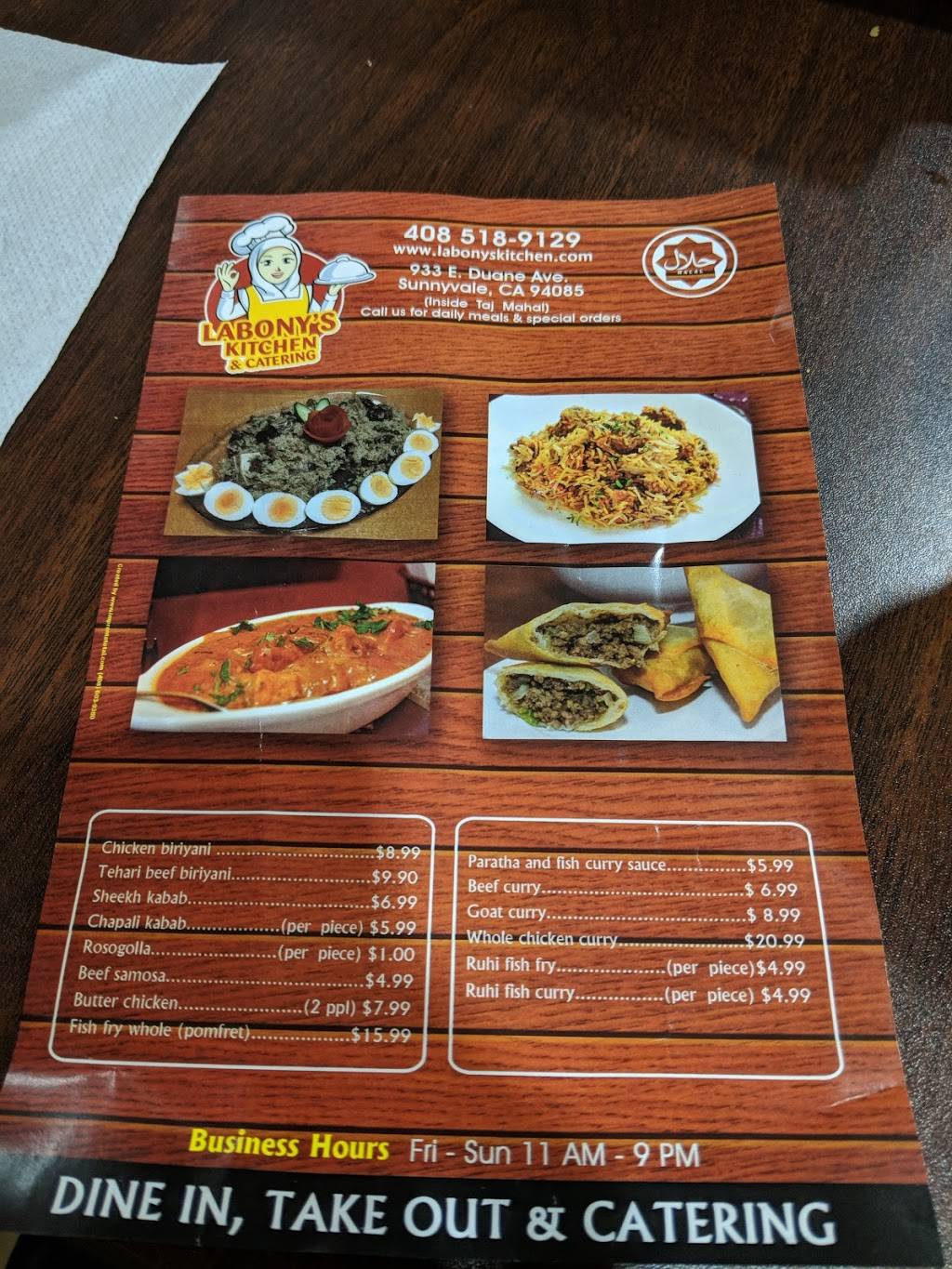 Labonys Kitchen | restaurant | 933 E Duane Ave, Sunnyvale, CA 94085, USA | 4085189129 OR +1 408-518-9129