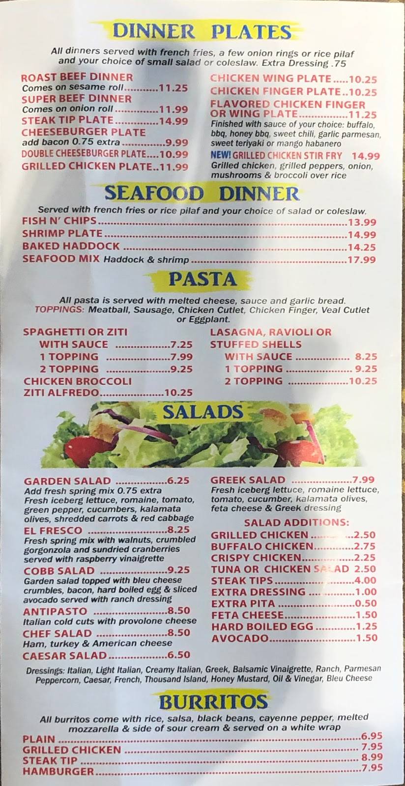 Village House of Pizza | restaurant | 14 Broadway Rd, Dracut, MA 01826, USA | 9784522460 OR +1 978-452-2460