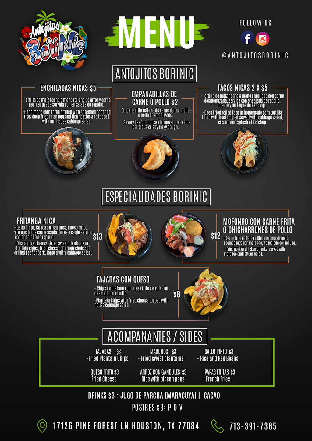 Antojitos BoriNic | restaurant | 17126 Pine Forest Ln, Houston, TX 77084, USA | 7133917365 OR +1 713-391-7365