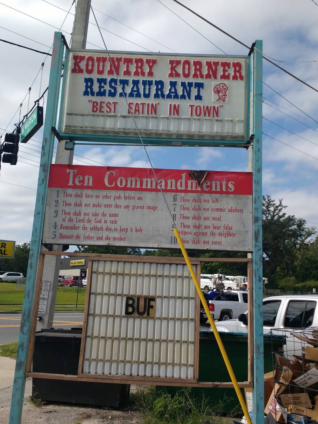 Kountry Korner Restaurant | restaurant | 1320, 1084 N Marion Ave, Lake City, FL 32055, USA | 3867580047 OR +1 386-758-0047