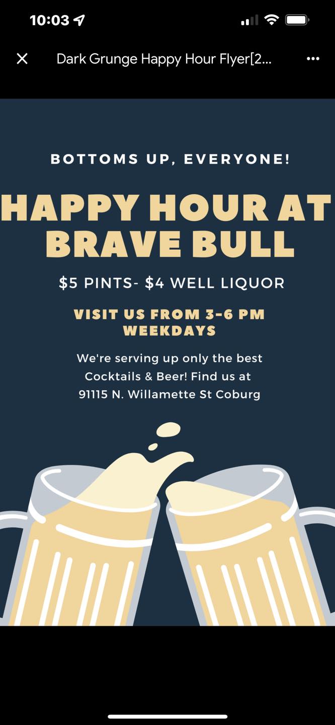 Brave Bull | restaurant | 91115 N Willamette St, Coburg, OR 97408, USA | 5413445077 OR +1 541-344-5077