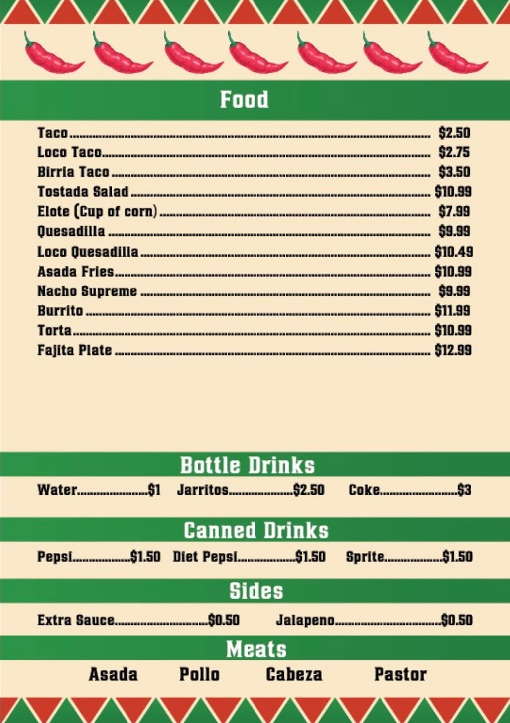 Taco Loco | restaurant | 6791 N Brawley Ave, Fresno, CA 93711, USA | 5599999057 OR +1 559-999-9057