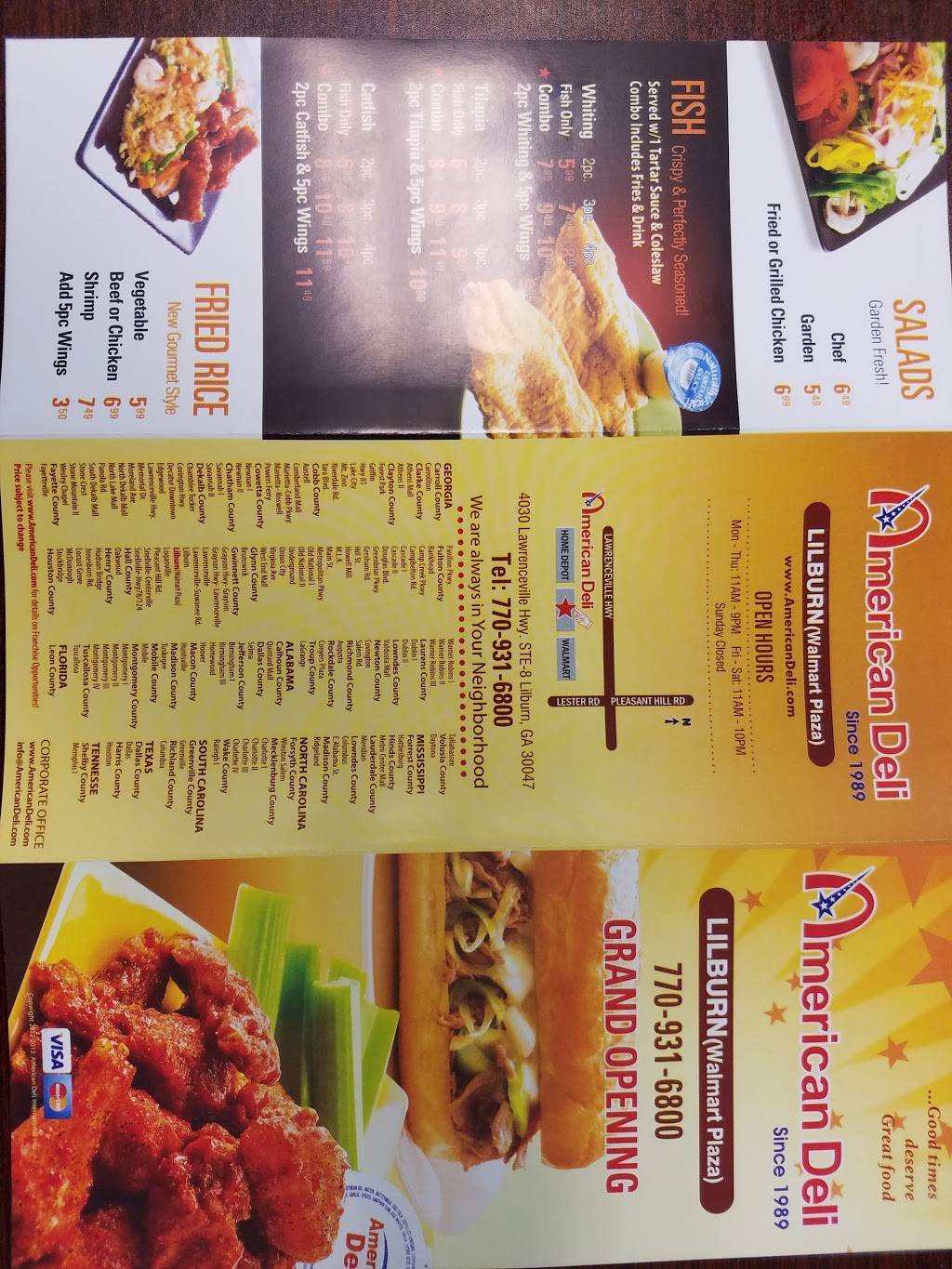 American deli (bet Walmart & Home depot) | restaurant | 4030 Lawrenceville Hwy, Lilburn, GA 30047, USA | 7709316800 OR +1 770-931-6800