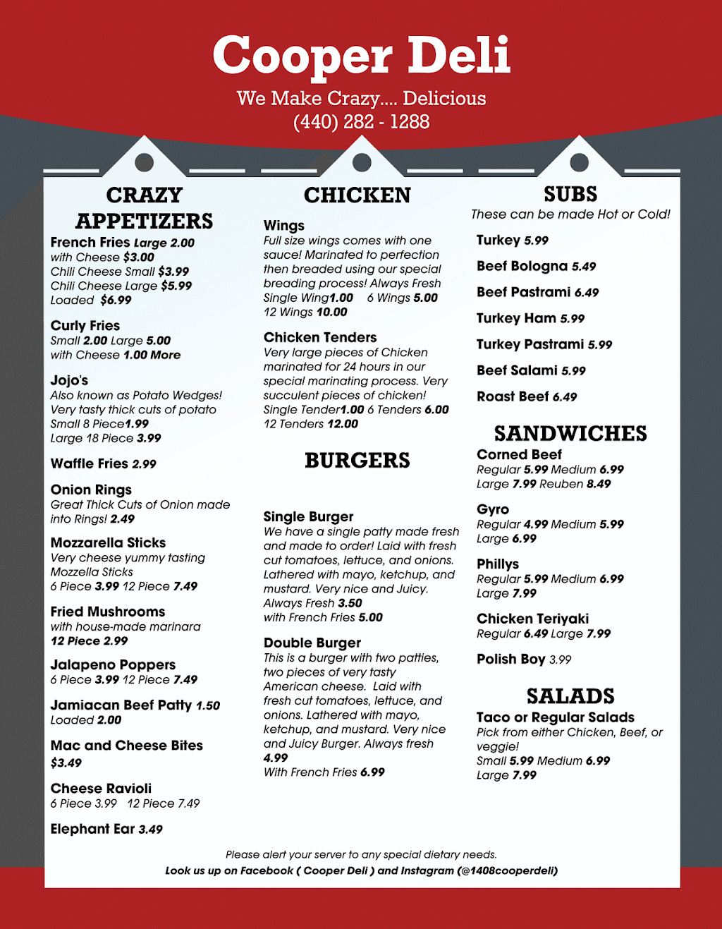 Cooper Deli | restaurant | 1408 Cooper Foster Park Rd, Lorain, OH 44053, USA | 4402821288 OR +1 440-282-1288