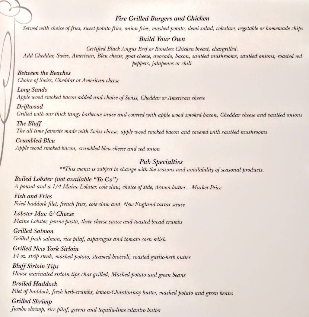 The Bluff Pub | restaurant | 8 Beach St, York, ME 03909, USA | 2073631333 OR +1 207-363-1333