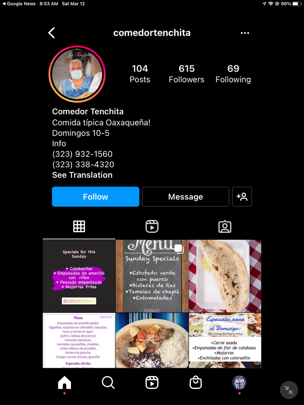 Comedor Tenchita | restaurant | 2124 S Cloverdale Ave, Los Angeles, CA 90016, USA | 3239321560 OR +1 323-932-1560