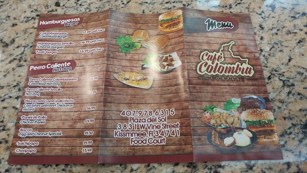 Café Colombia Company | restaurant | 3831 W Vine Street, Plaza del Sol Ste 54, Kissimmee, FL 34741, USA | 4079786315 OR +1 407-978-6315