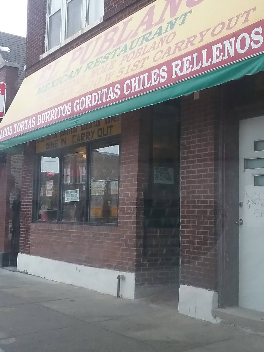 El Publano Mexican Restaurant | restaurant | 2610 W 51st St, Chicago, IL 60632, USA | 7734349901 OR +1 773-434-9901