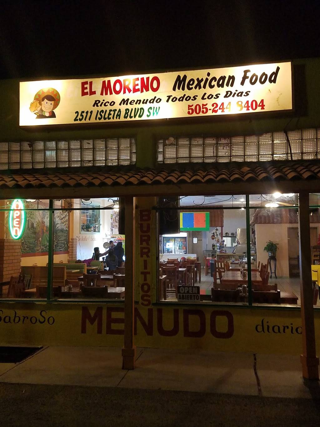 El Moreno Restaurante y Paleteria | restaurant | 2511 Isleta Blvd SW, Albuquerque, NM 87105, USA | 5052448404 OR +1 505-244-8404