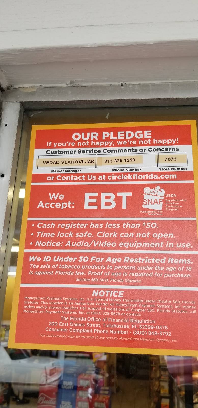 Circle K | meal takeaway | 6925 E Broadway Ave, Tampa, FL 33619, USA | 8136232806 OR +1 813-623-2806