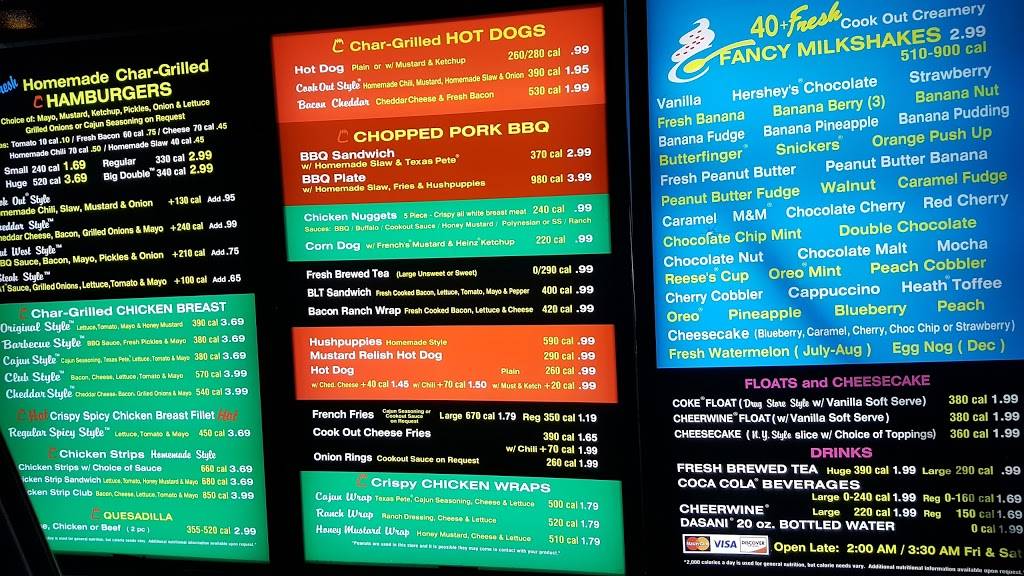 Cook Out | restaurant | 7771 Gateway Ln NW, Concord, NC 28027, USA | 7049791262 OR +1 704-979-1262