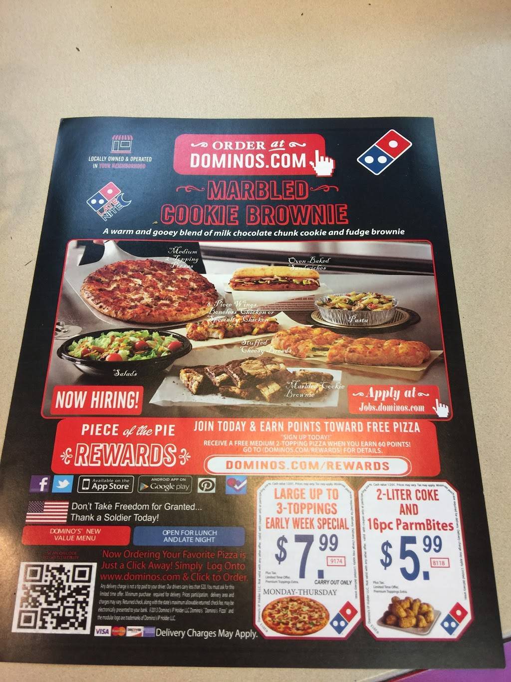 Dominos Pizza | meal delivery | 8300 Limonite Ave Ste H, Riverside, CA 92509, USA | 9516857777 OR +1 951-685-7777