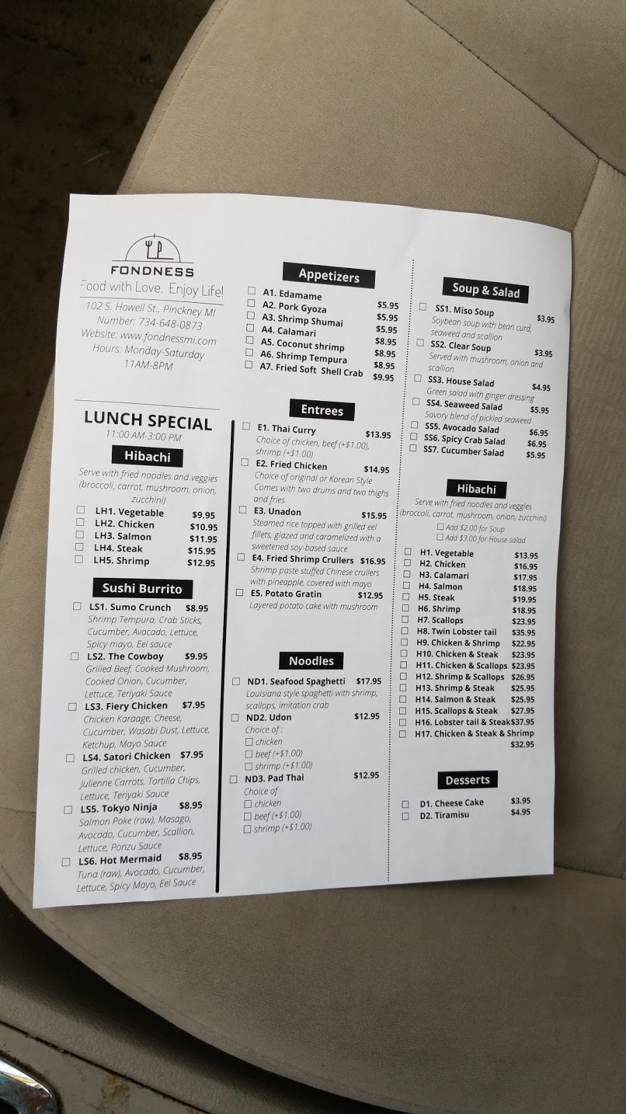 Fondness | restaurant | 102 S Howell St, Pinckney, MI 48169, USA | 7346480873 OR +1 734-648-0873