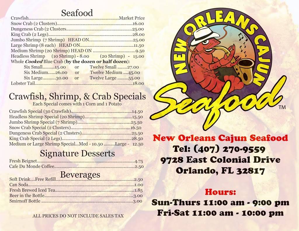 New Orleans Cajun Seafood | restaurant | 9728 E Colonial Dr, Orlando, FL 32817, USA | 4072709559 OR +1 407-270-9559
