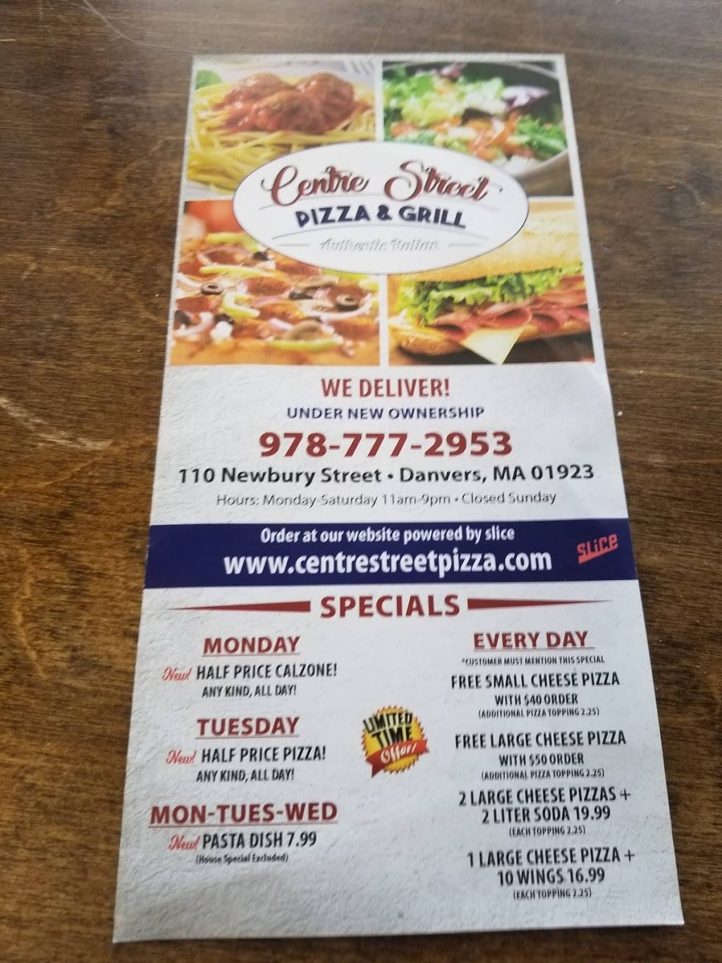 Center Street Pizza | restaurant | 110 Newbury St, Danvers, MA 01923, USA | 9787772953 OR +1 978-777-2953